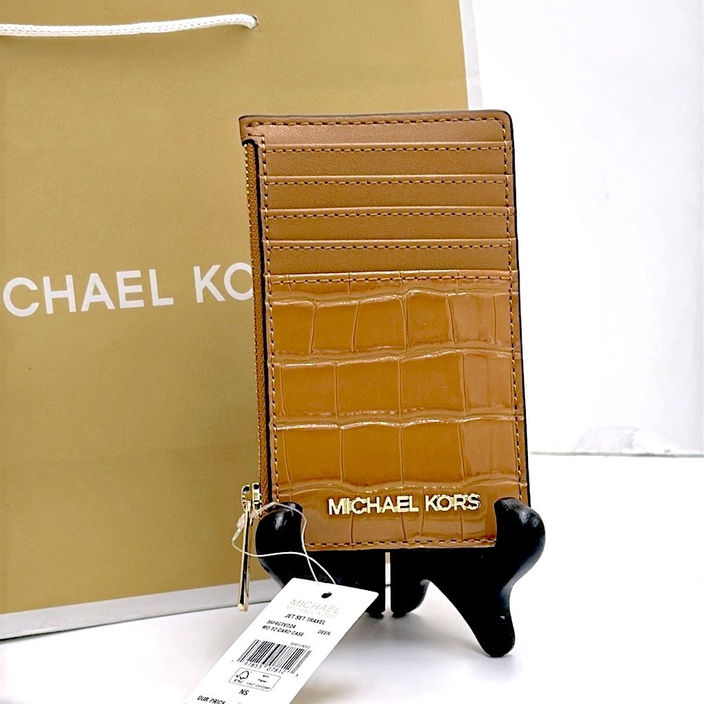 MICHAEL KORS JET SET TRAVEL MEDIUM TZ CARD CASE IN DEER